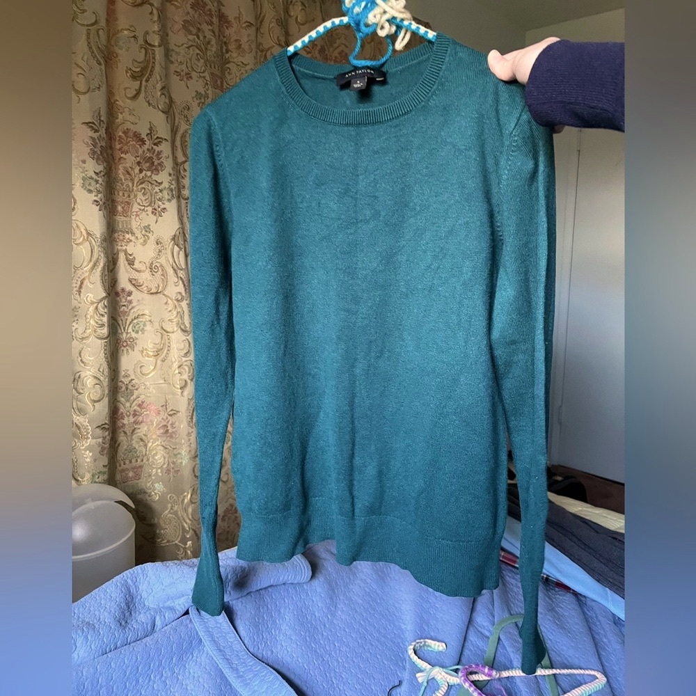 Ann Taylor Green Crewneck Sweater